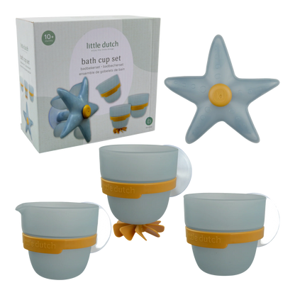 Little Dutch Bath Cup Set - Starfish Blue