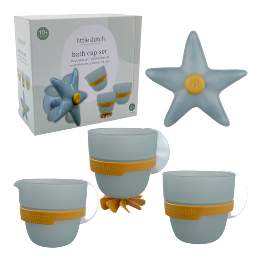 Little Dutch Bath Cup Set - Starfish Blue