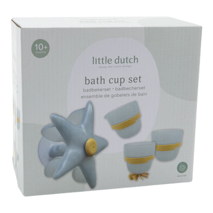 Little Dutch Bath Cup Set - Starfish Blue