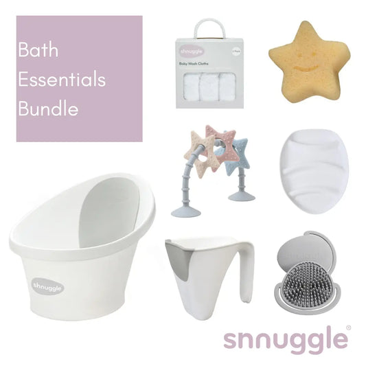 Shnuggle Baby Bath Essentials Bundle - White/Grey