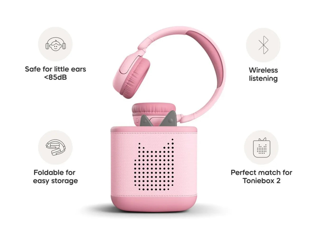 Tonies Bluetooth Headphones - Cloud Pink