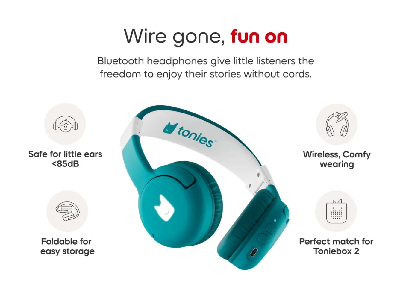 Tonies Bluetooth Headphones - Tropical Teal