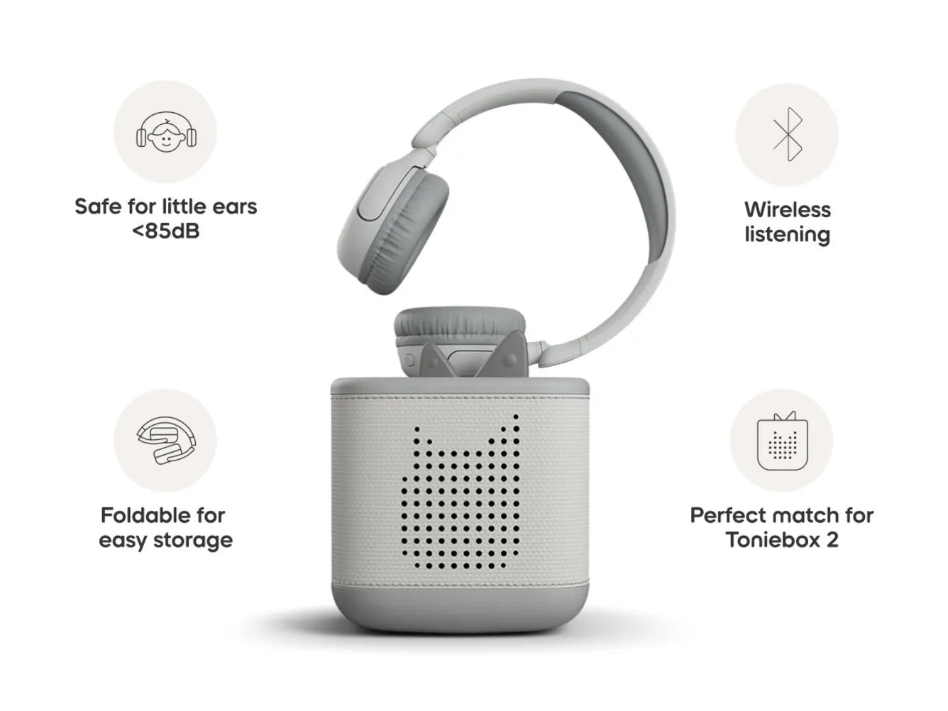 Tonies Bluetooth Headphones - Moon Grey