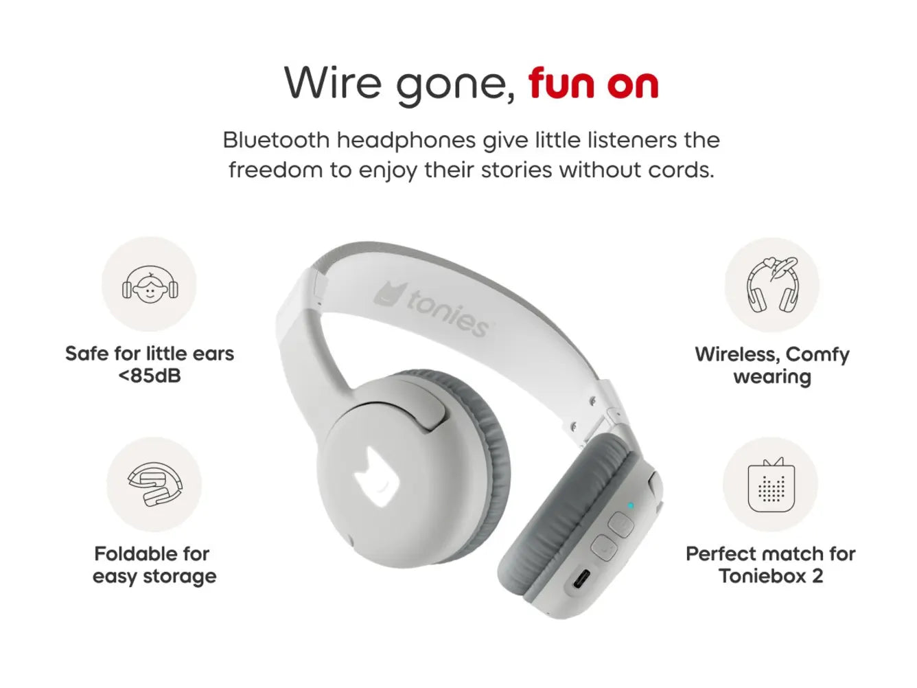 Tonies Bluetooth Headphones - Moon Grey
