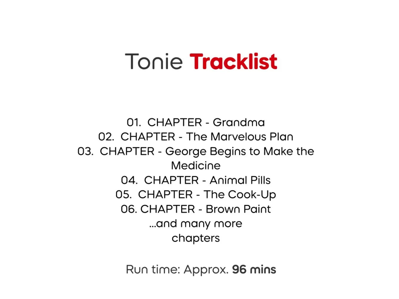 Tonies - Roald Dahl George’s Marvellous Medicine