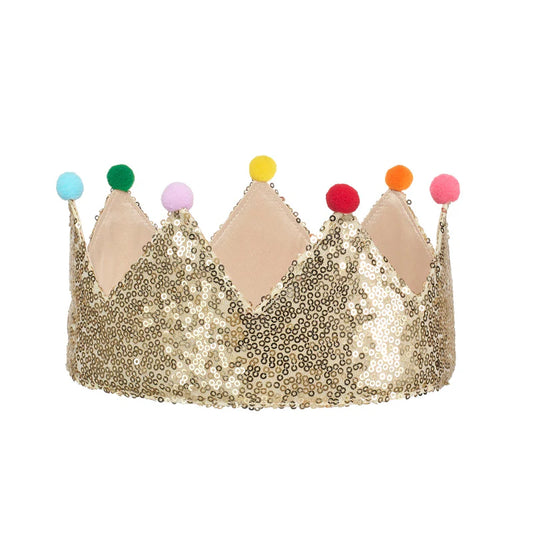 Rockahula Gold Sequin Pom Pom Crown