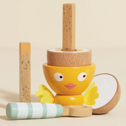 Le Toy Van Wooden Egg Cup & Soldiers