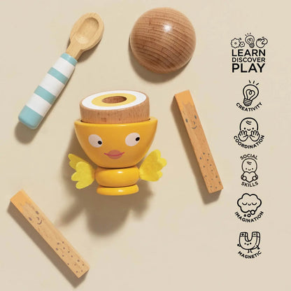 Le Toy Van Wooden Egg Cup & Soldiers
