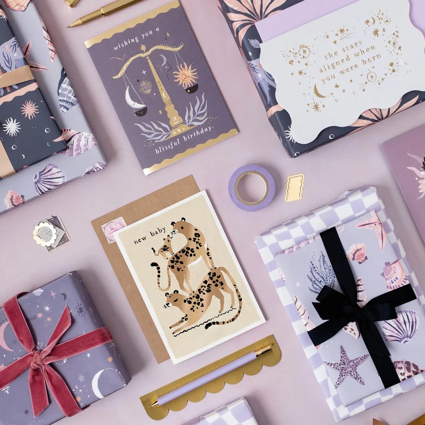 Sister Paper Co Leopard New Baby Card