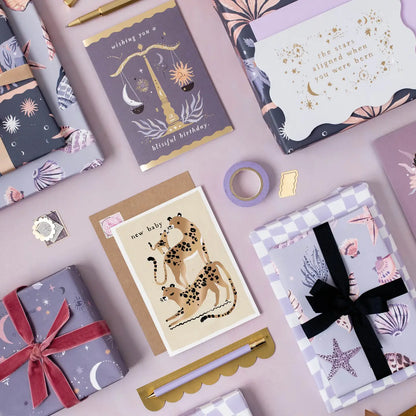 Sister Paper Co Leopard New Baby Card