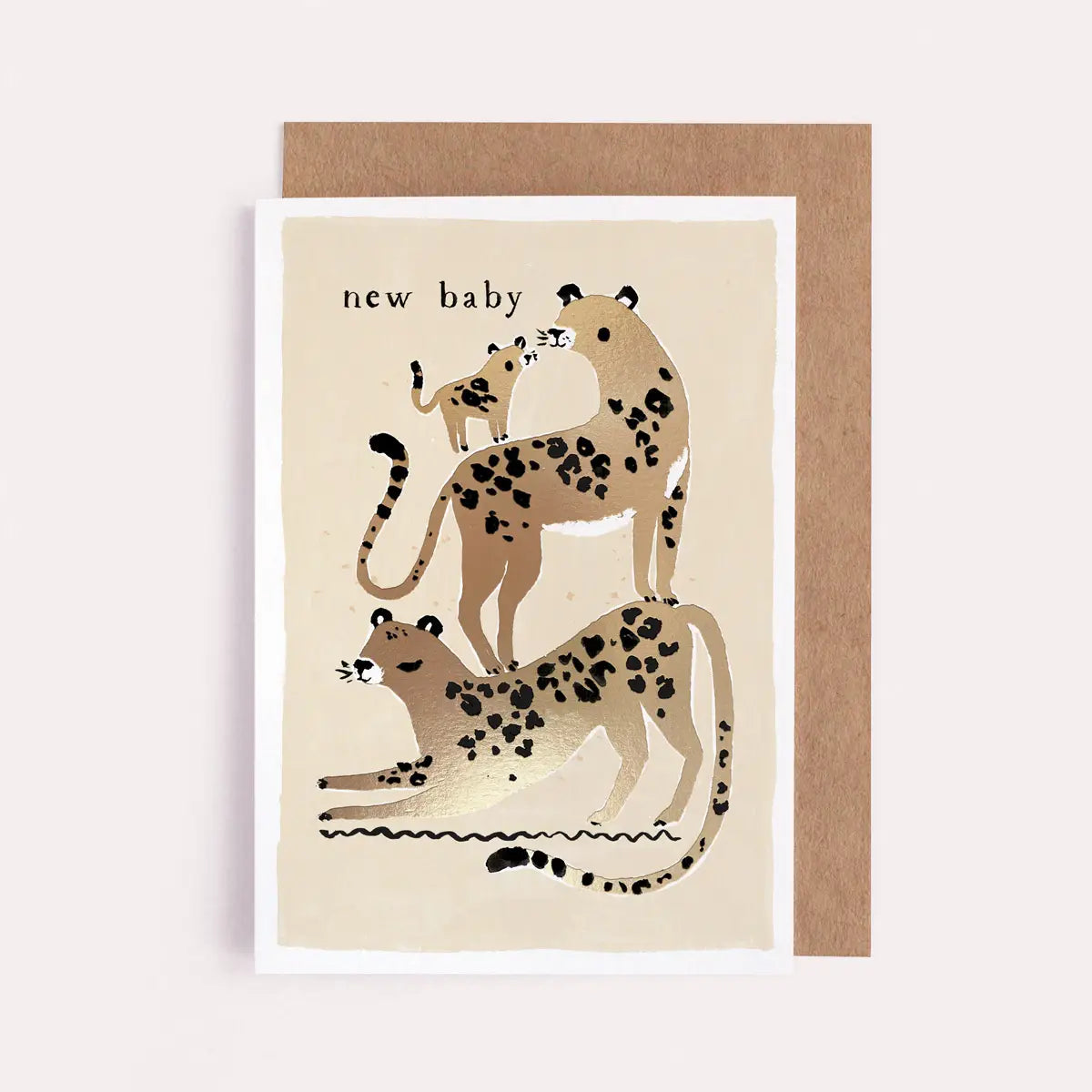 Sister Paper Co Leopard New Baby Card