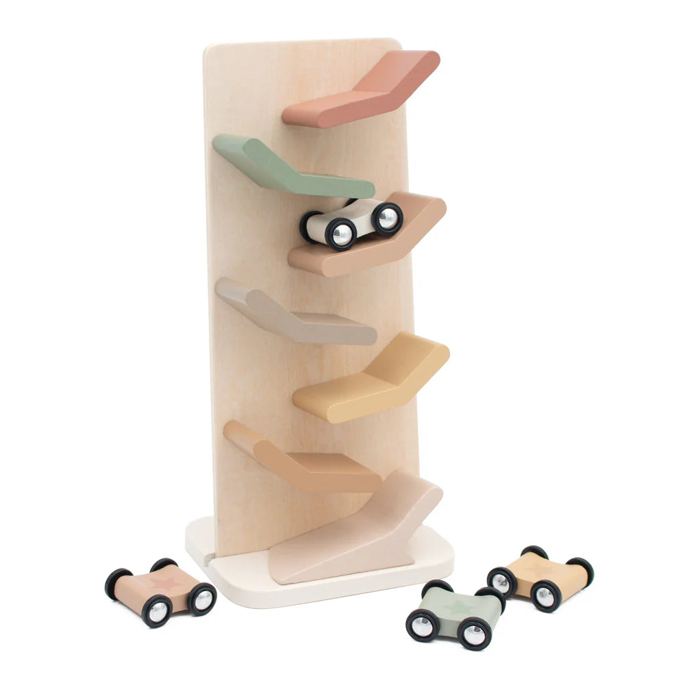 Jumini Wooden Tower Ramp Racer with Cars