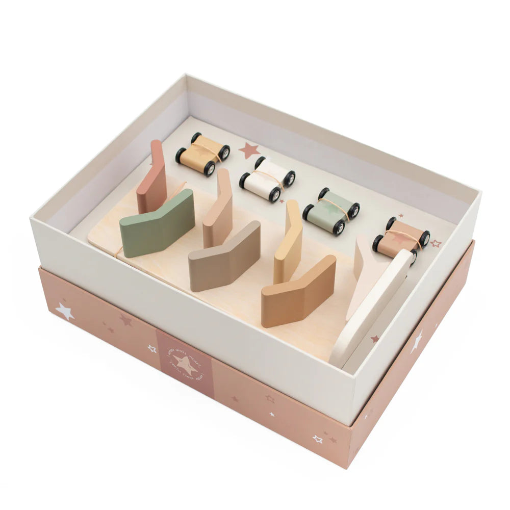 Jumini Wooden Tower Ramp Racer with Cars