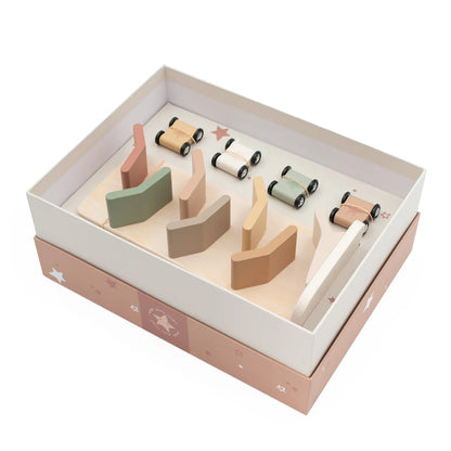 Jumini Wooden Tower Ramp Racer with Cars