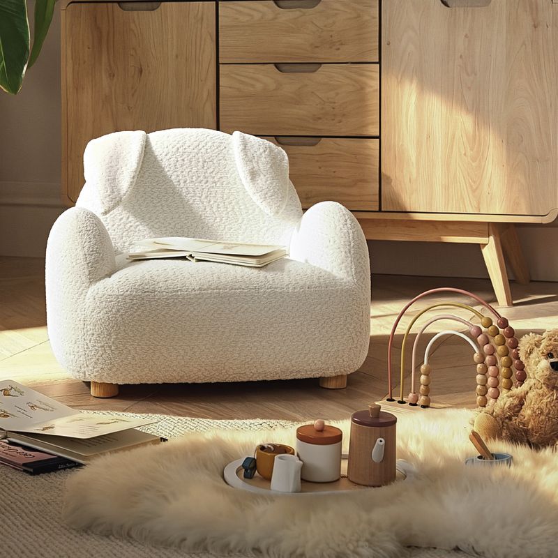 CuddleCo Etta Bunny Kids Chair - Boucle Off White