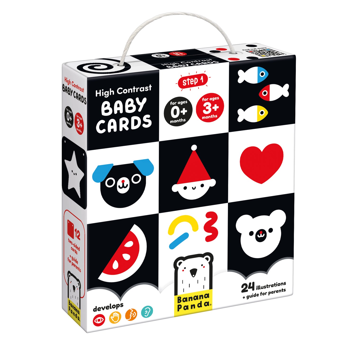 Banana Panda High Contrast Baby Cards 0m+