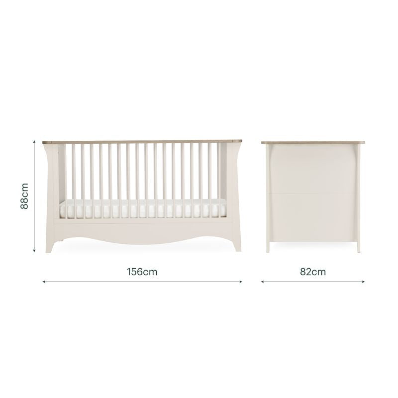 CuddleCo Clara Luxe 3 Piece Nursery Furniture Set - Cashmere & Ash