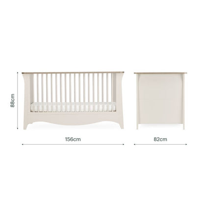 CuddleCo Clara Luxe 3 Piece Nursery Furniture Set - Cashmere & Ash