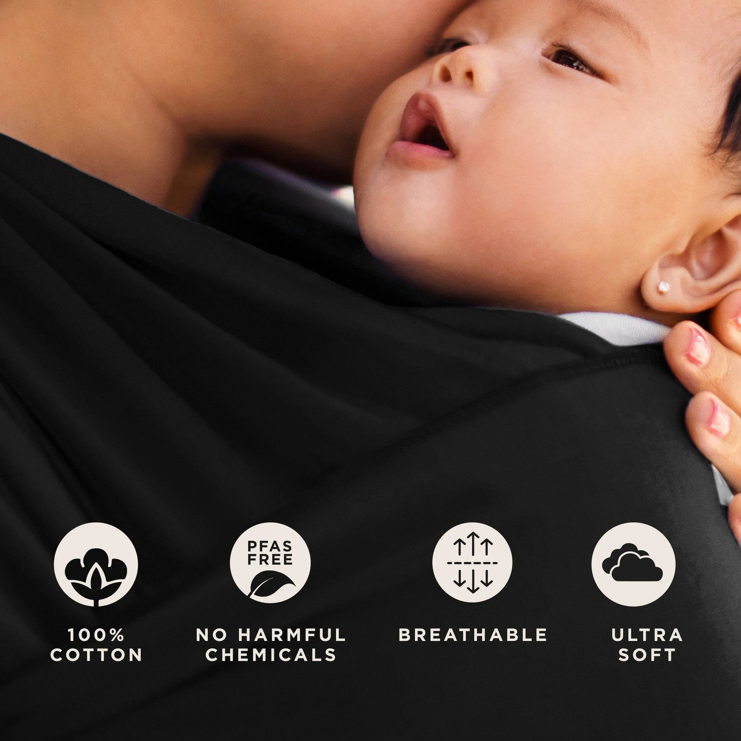 Moby Classic Wrap Baby Carrier - Black