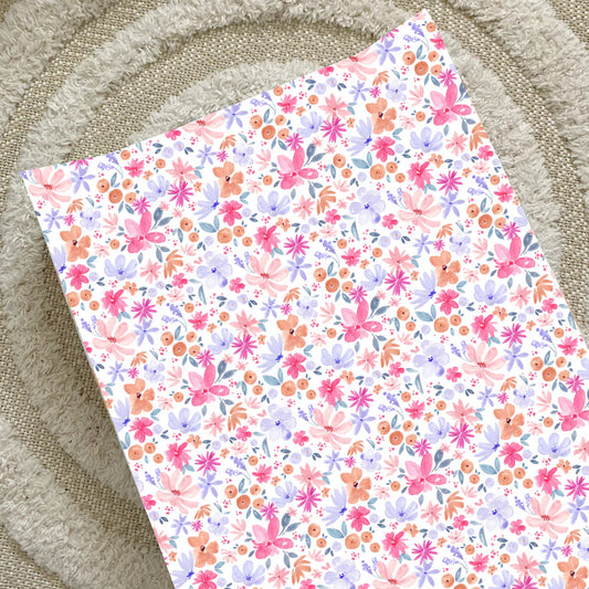 Bobbin and Bumble Anti-Roll Wedge Baby Changing Mat - Magenta Floral