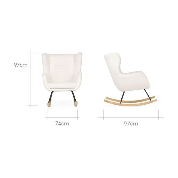 CuddleCo Marley Nursing Chair & Footstool - Teddy Off White