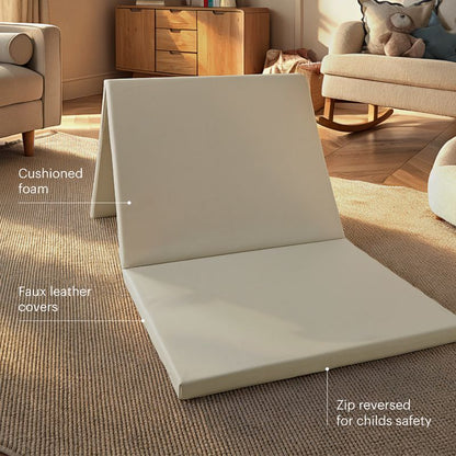 CuddleCo Soft Play 3-Fold Tumble Mat - Pebble