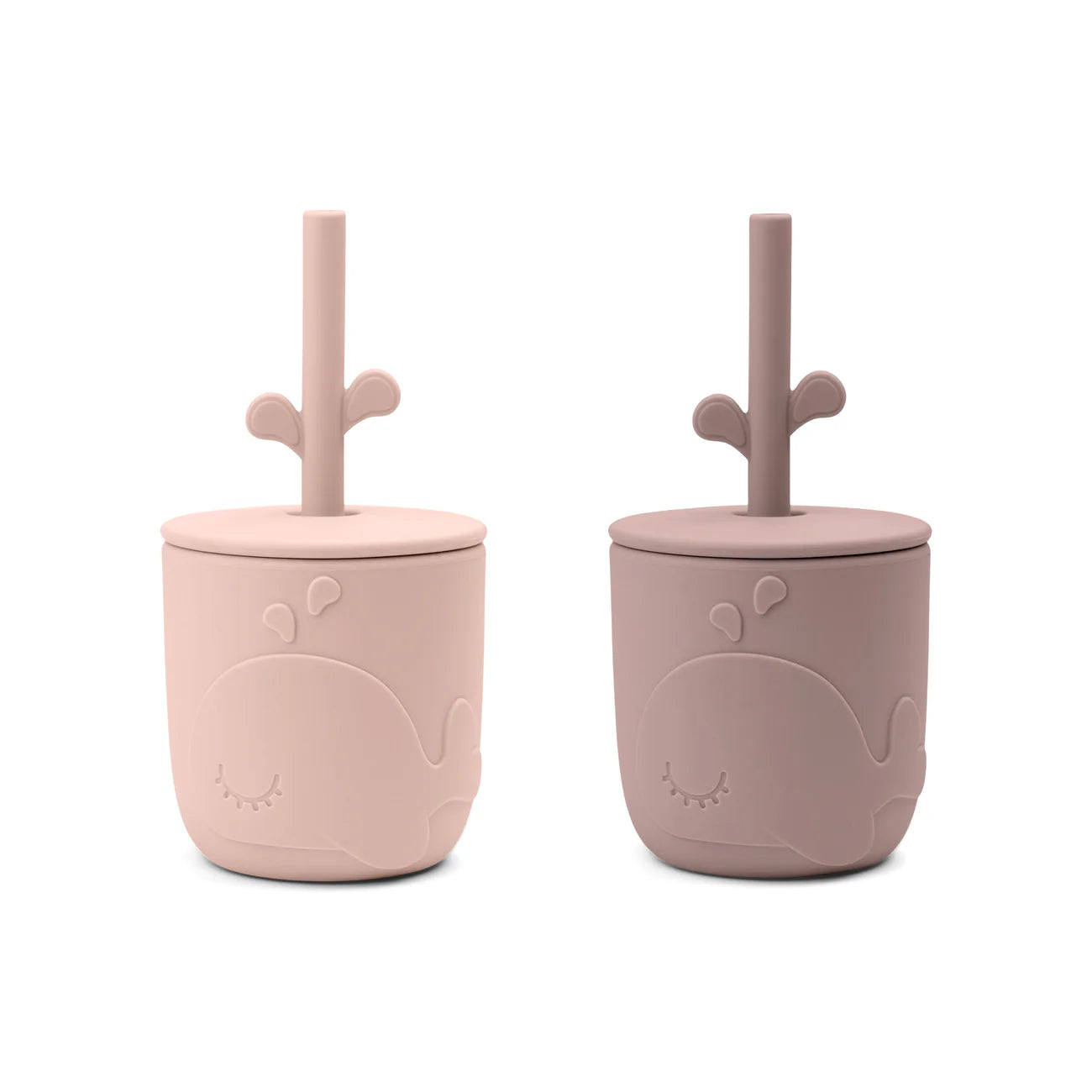 Done By Deer Peekaboo Straw Cup 2-pack - Wally - Powder