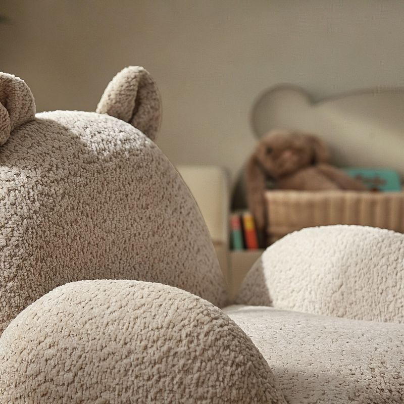 CuddleCo Etta Bear Kids Chair - Boucle Mushroom