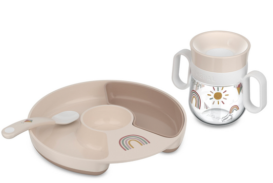 Little Dutch x Mepal Baby Dinnerware Set 3 Pieces - Sunshine & Rainbow