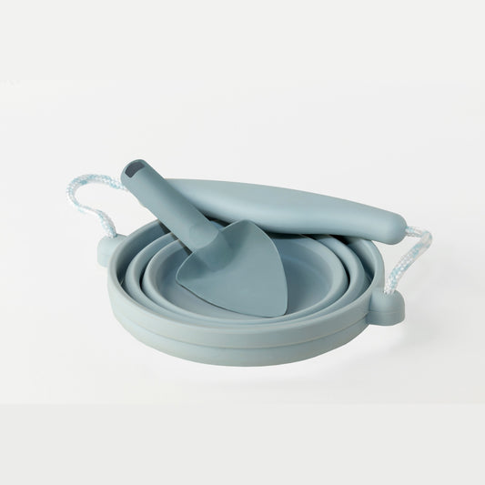 Scrunch Seedling Pot & Trowel Set - Duck Egg Blue