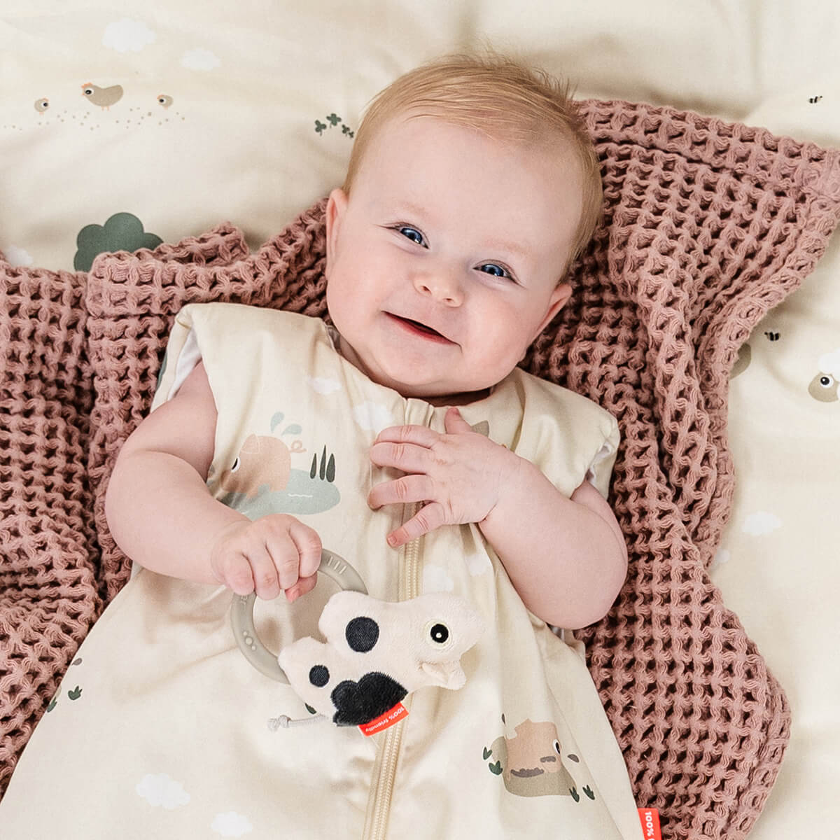 Done By Deer Sensory Rattle with Teether - Dotti Sand