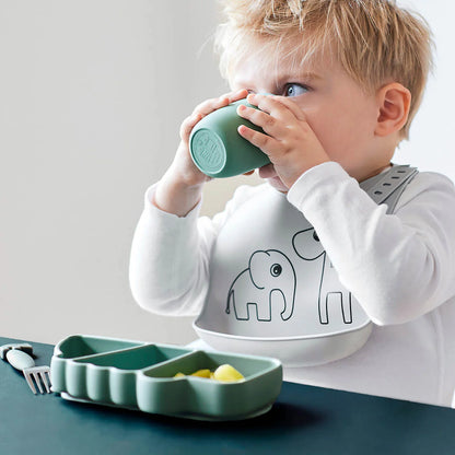 Done By Deer Silicone Stick&Stay Snack Plate - Croco Green