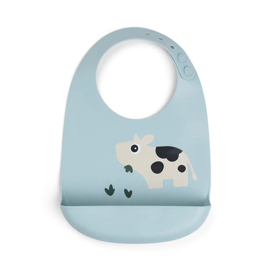 Done By Deer Silicone Bib - Dotti Blue