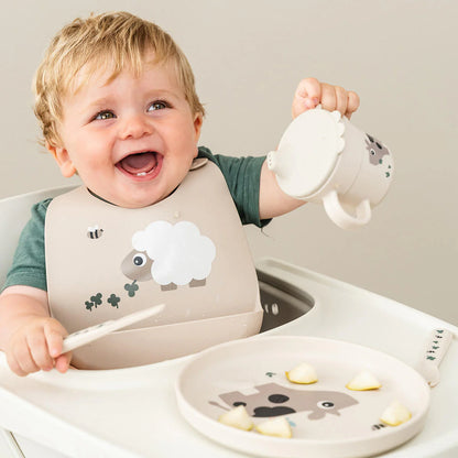 Done By Deer Silicone Bib - Sheepy Sand