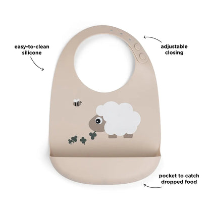 Done By Deer Silicone Bib - Sheepy Sand
