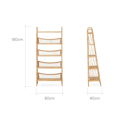 CuddleCo Aria Rattan 5 Tier Shelving Unit