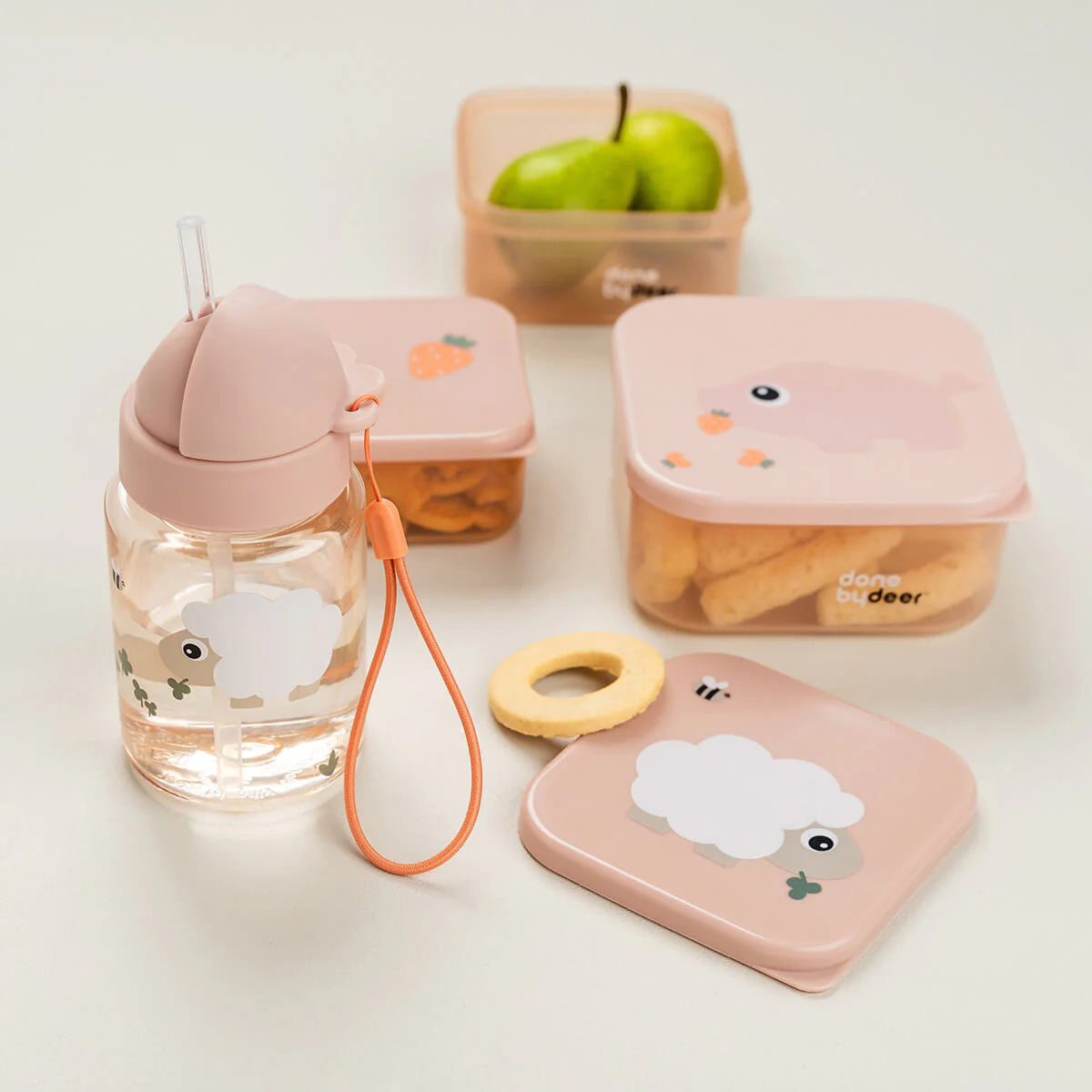 Done By Deer Straw Bottle - Tiny Farm - Powder - 280 ml
