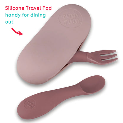 Tum Tum Baby Cutlery Set with Travel Case Pink