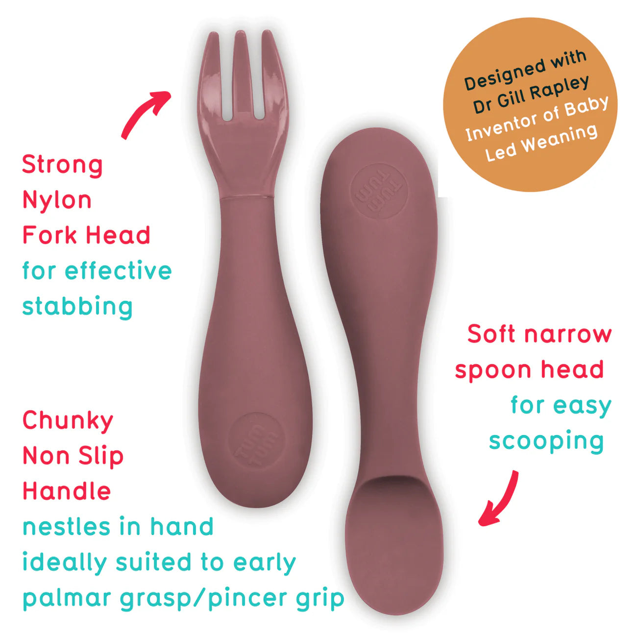 Tum Tum Baby Cutlery Set with Travel Case Pink