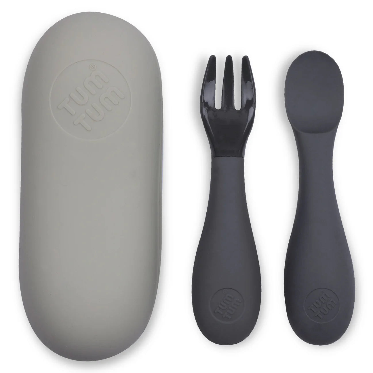 Tum Tum Baby Cutlery Set with Travel Case Grey