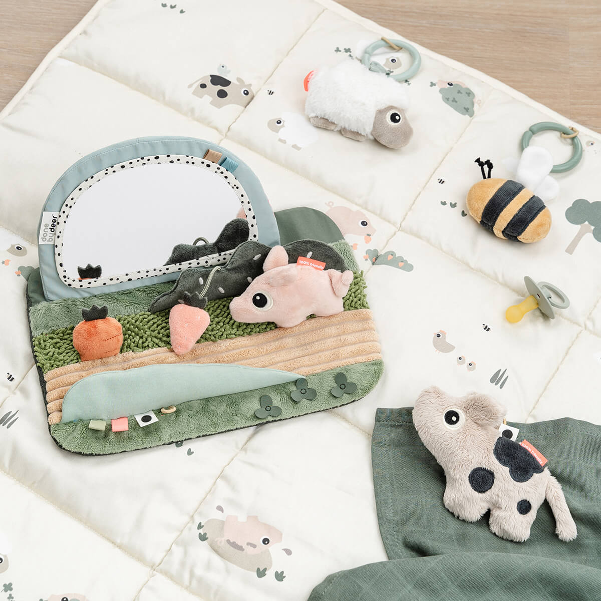 Done By Deer Tummy Time Sensory Mirror - Tiny Farm