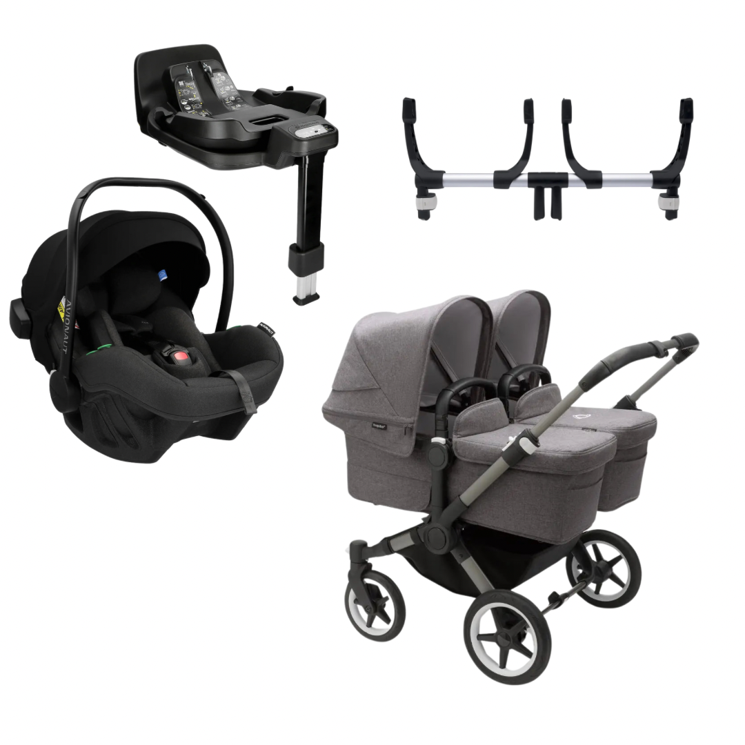 Bugaboo Donkey 5 Twin Pushchair with 2 Avionaut Pixel Pro 2.0C & 2 IQ Orbit Isofix Base