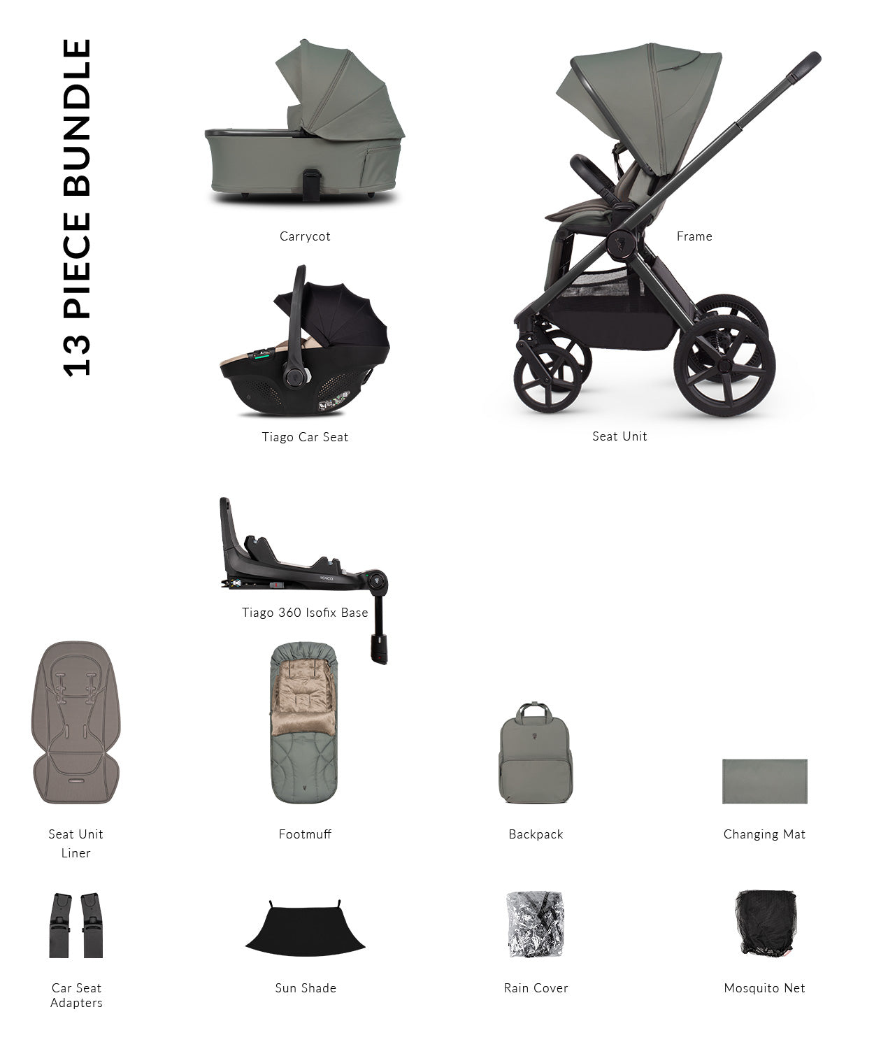 Venicci Upline 3 - Luxury Bundle (4 in 1) Travel System