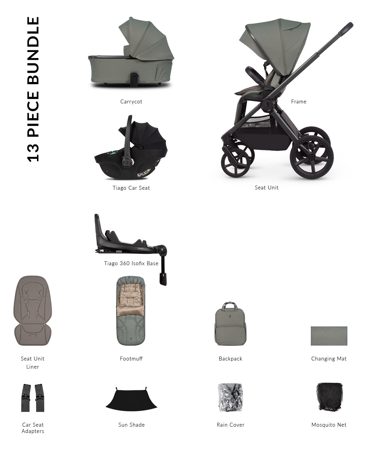 Venicci Upline 3 - Luxury Bundle (4 in 1) Travel System