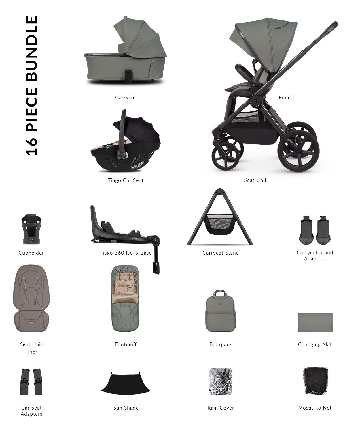 Venicci Upline 3 - Ultimate Bundle (4 in 1 Plus) Travel System