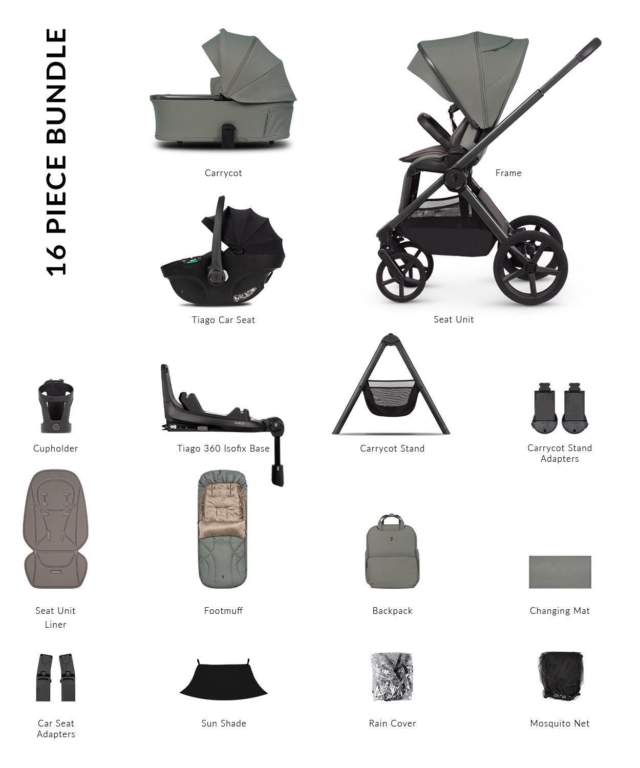 Venicci Upline 3 - Ultimate Bundle (4 in 1 Plus) Travel System