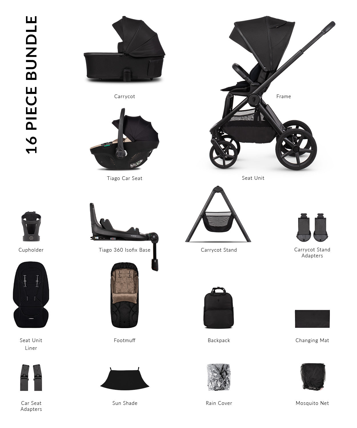 Venicci Upline 3 - Ultimate Bundle (4 in 1 Plus) Travel System