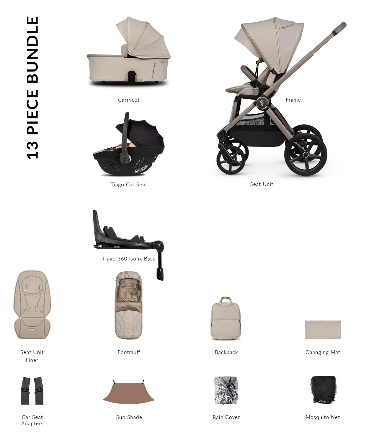 Venicci Upline 3 - Luxury Bundle (4 in 1) Travel System