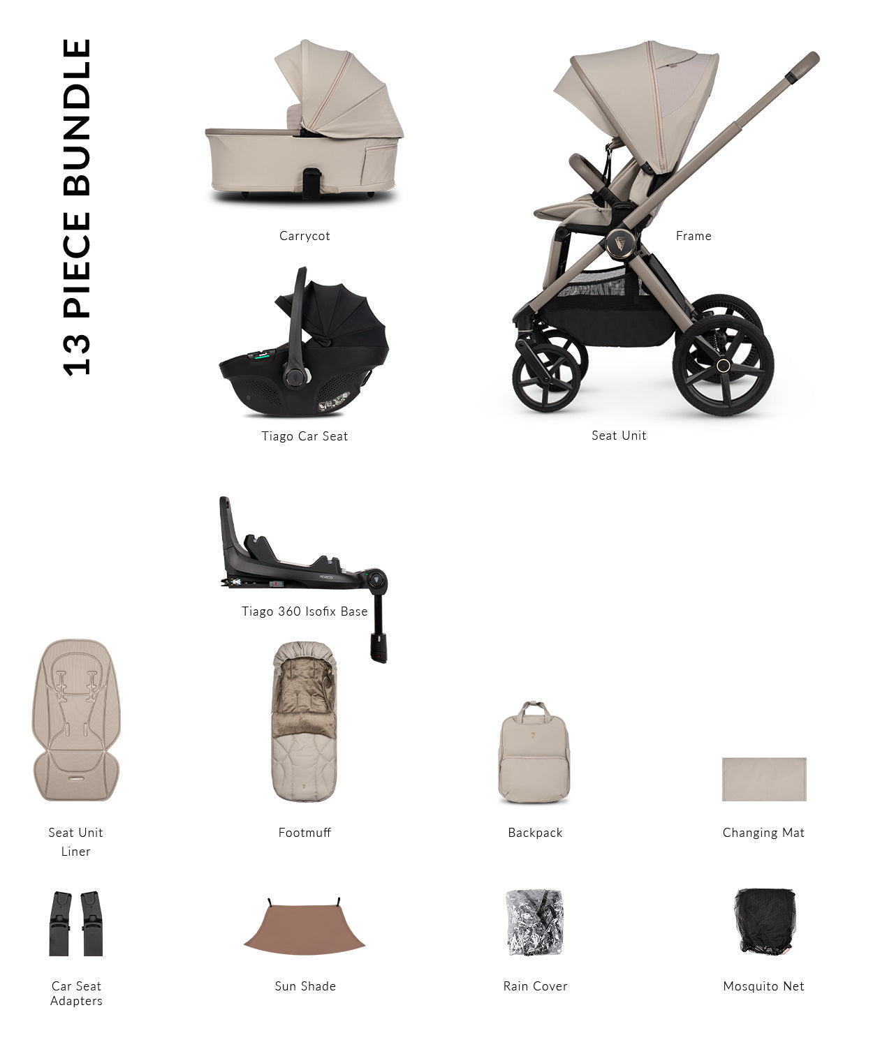 Venicci Upline 3 - Luxury Bundle (4 in 1) Travel System