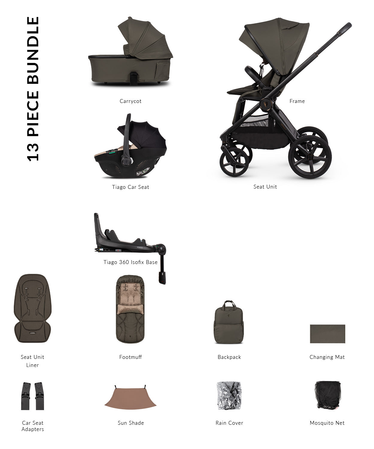 Venicci Upline 3 - Luxury Bundle (4 in 1) Travel System